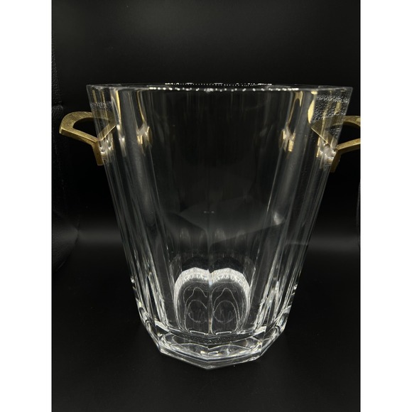 Baccarat Other - Vintage Baccarat Maxim Heavy Crystal Ice Bucket Brass Handles Signed